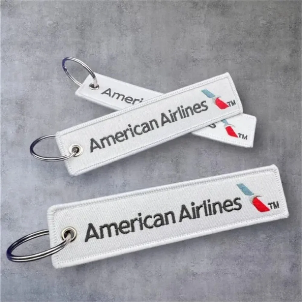 American Airlines AA Flight Attendant Crew Luggage Travel Bag Tag Keychain